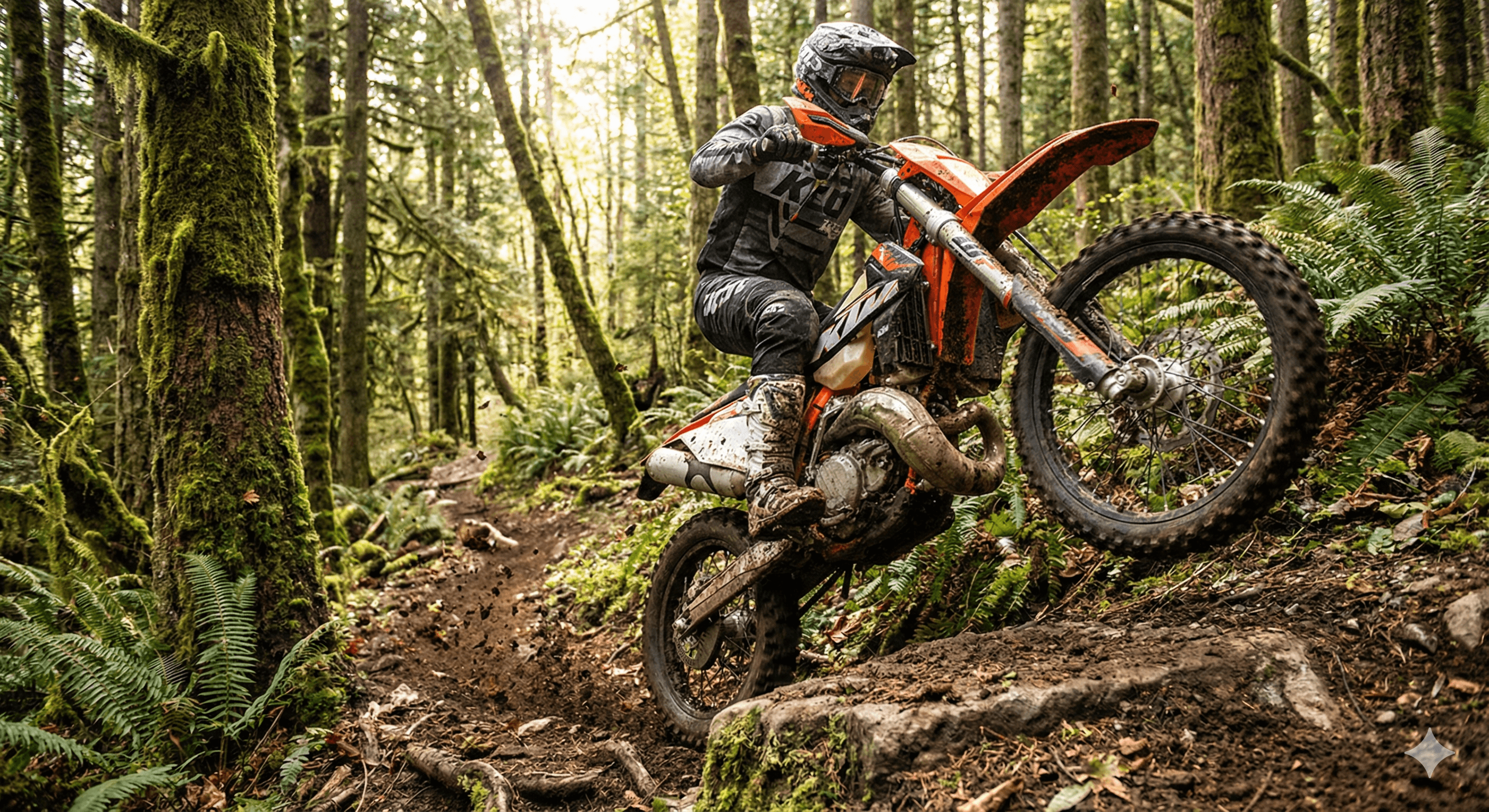 Dirt bike on trail
