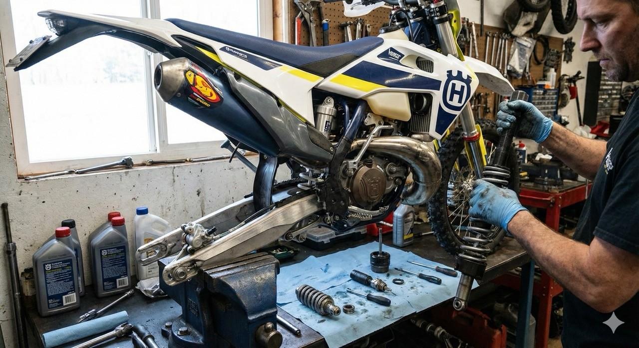 An enduro rider deep on a backcountry trail