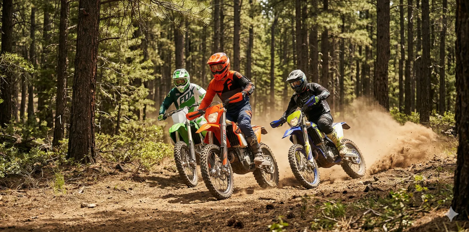Group of powersports riders on a trail together
