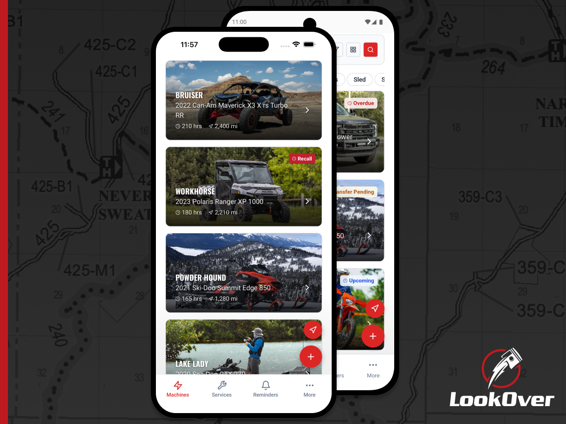The redesigned machine detail screen in LookOver